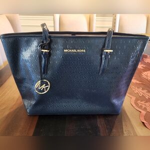 Michael Kors Navy Blue Tote Bag